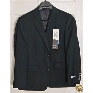 Van Heusen Suit Jacket 40 Short Cool Flex Black Moisture Control SLIM Fit NEW